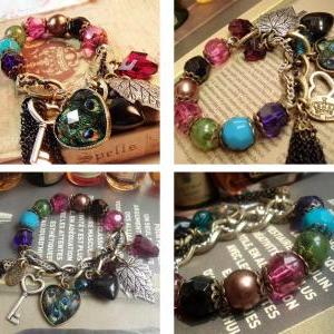 Multi Beads Element Vintage Bracelet Retro Luxury..