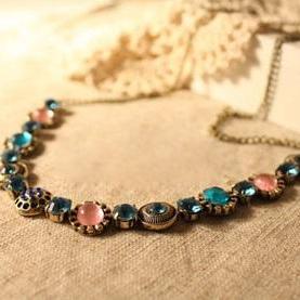 Diamante Elegant Short Chain Necklace Bohemia..