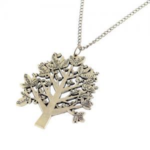 Sweater Chain Necklace Lightweight Tree Pendant