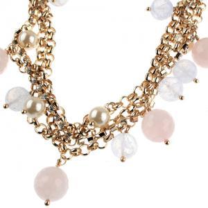 Pearl Collar Chain Velveteen Statement Necklace