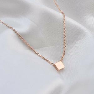 Charm 14k Rose Gold Pendant Necklace Titanium..