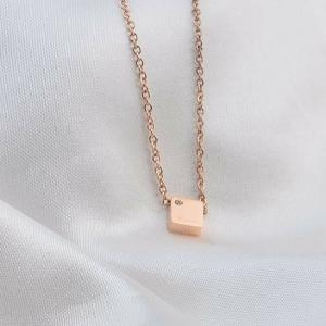 Charm 14k Rose Gold Pendant Necklace Titanium..