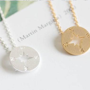 Tiny Compass Necklace,compass Jewelry, Nautical..