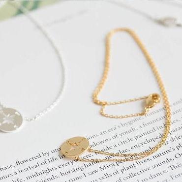 Tiny Compass Necklace,compass Jewelry, Nautical..