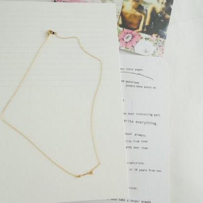 Tiny Arrow Necklace In Gold, Silver Or Rose Gold..