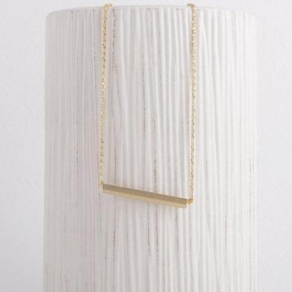 Strip Necklace 18k Gold Silver Square Bar Necklace
