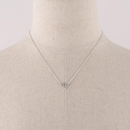 Flat Triangle Shaped Necklace In Gold And Silver..