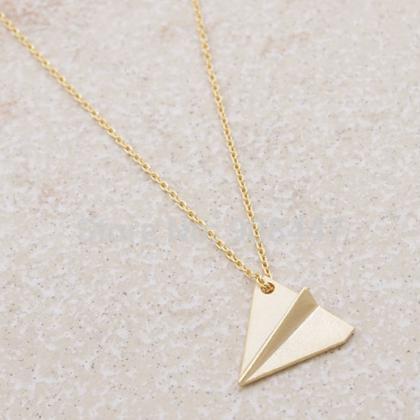 Charm Gold Silver Minimal Paper Plane Girl Gift In..