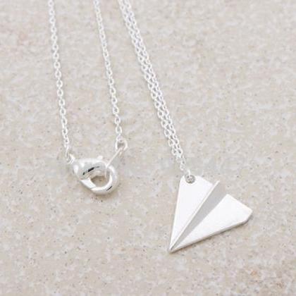 Charm Gold Silver Minimal Paper Plane Girl Gift In..
