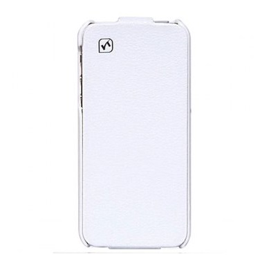 Iphone 5 Real Leather Case Cool Hoco Simple Flip Style Vertical Cover (white)