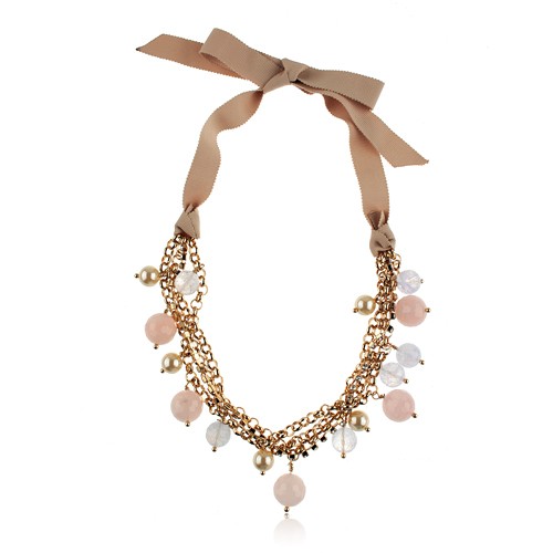 Pearl Collar Chain Velveteen Statement Necklace
