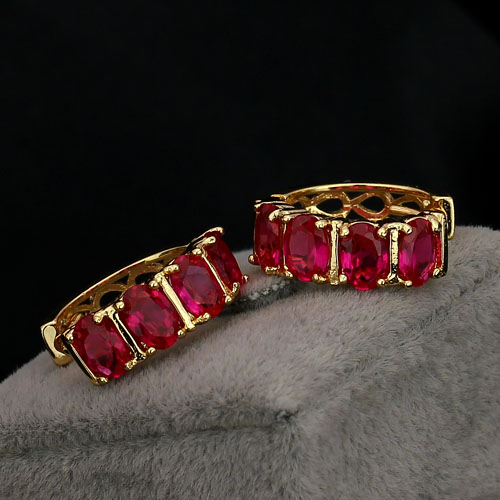 Luxurious 18kgp Ruby Lady Earrings