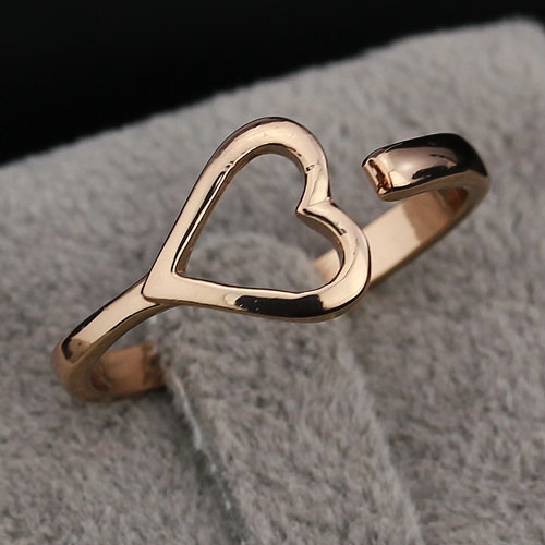 Simple "love" Brass Rose Yellow Gold Plated Lady Ring