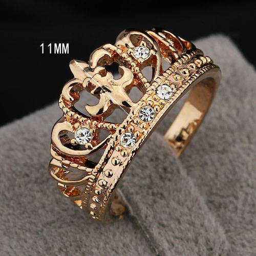 "crown" Brass Rose Yellow Gold Plated Ring