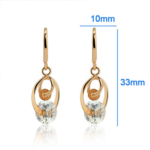 18kgp Delicate Gold Plated Cz Lady Beautiful Earrings